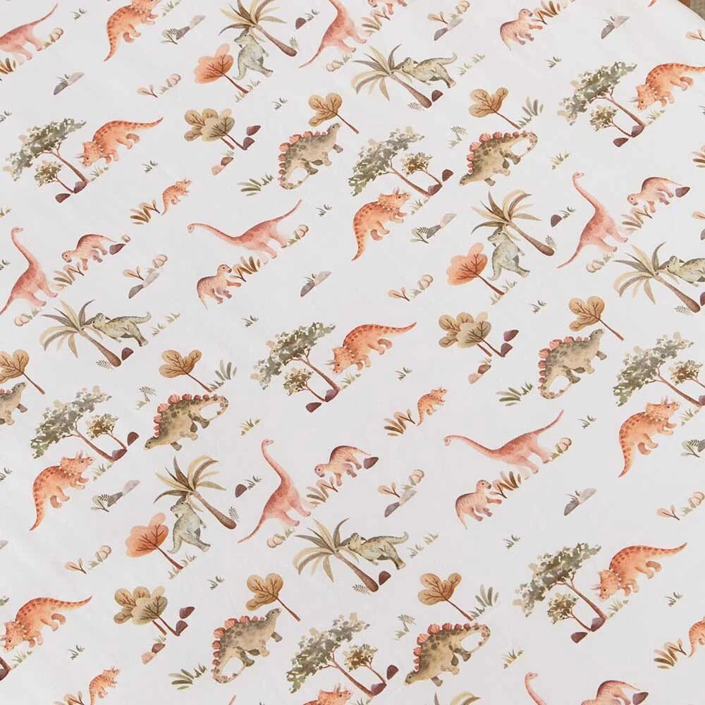 Dino Fitted Cot Sheet - Aster & Ruby