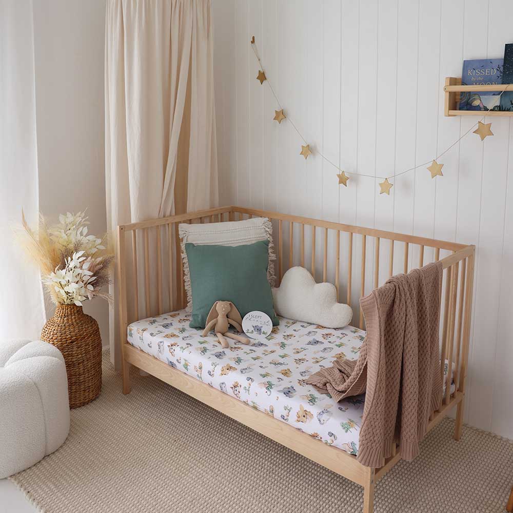 Dragon Organic Fitted Cot Sheet - Aster & Ruby