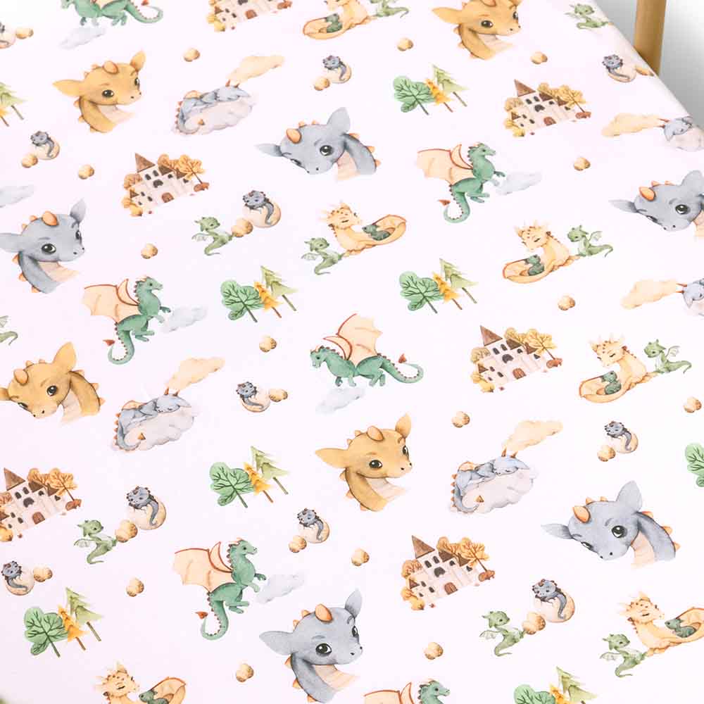Dragon Organic Fitted Cot Sheet - Aster & Ruby
