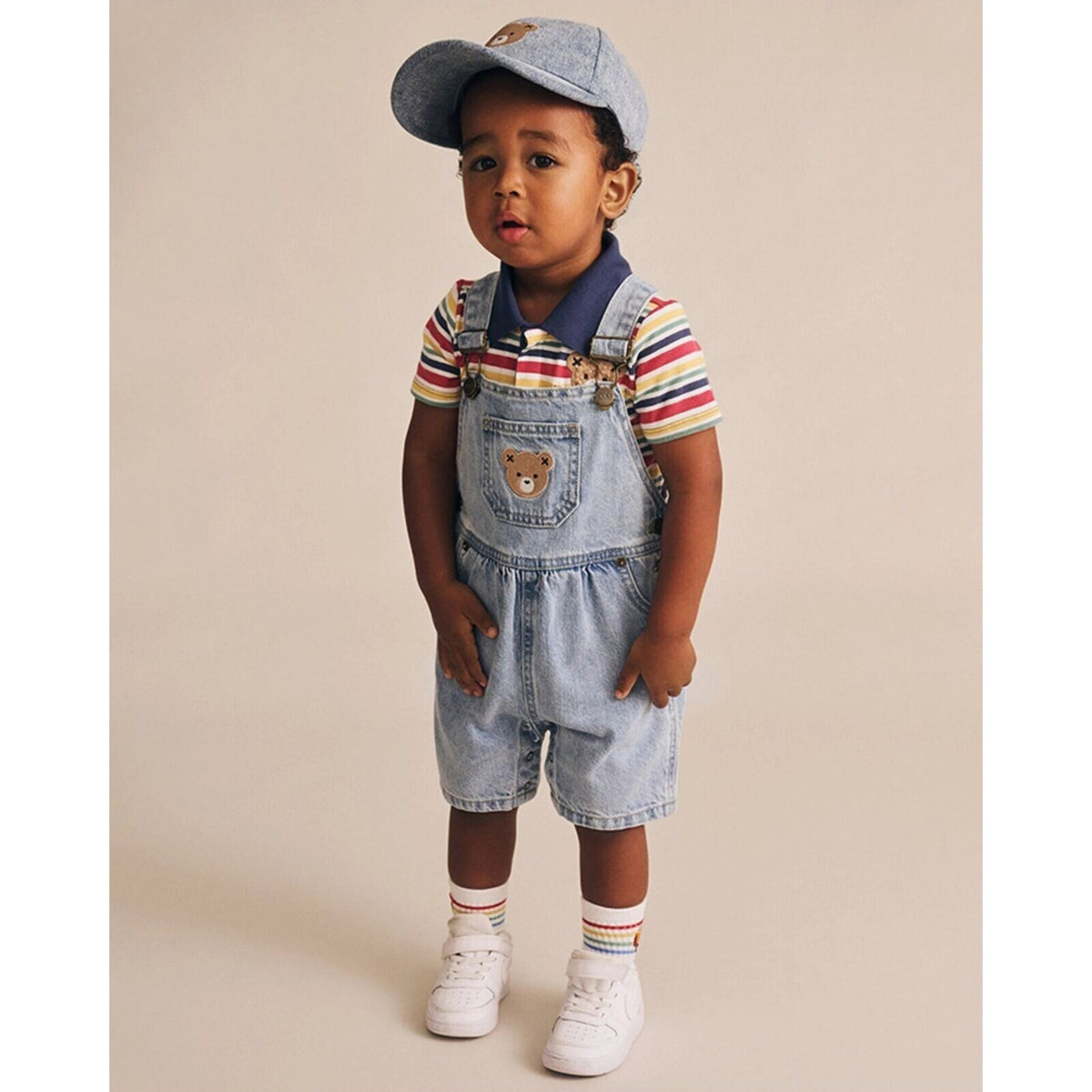 Huxbaby Dreamy Denim Short Overalls | Aster & Ruby