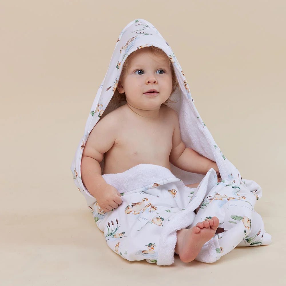 Duck Pond Organic Hooded Baby Towel - Aster & Ruby