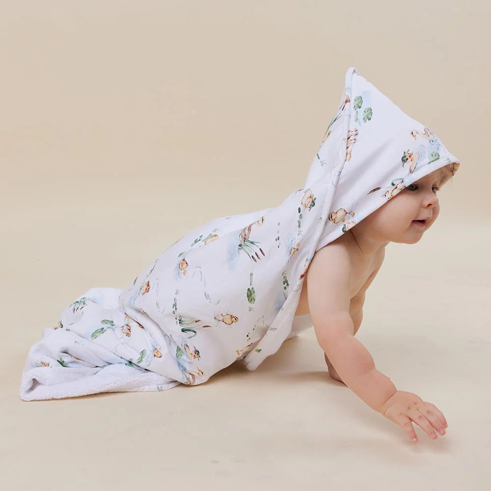 Duck Pond Organic Hooded Baby Towel - Aster & Ruby