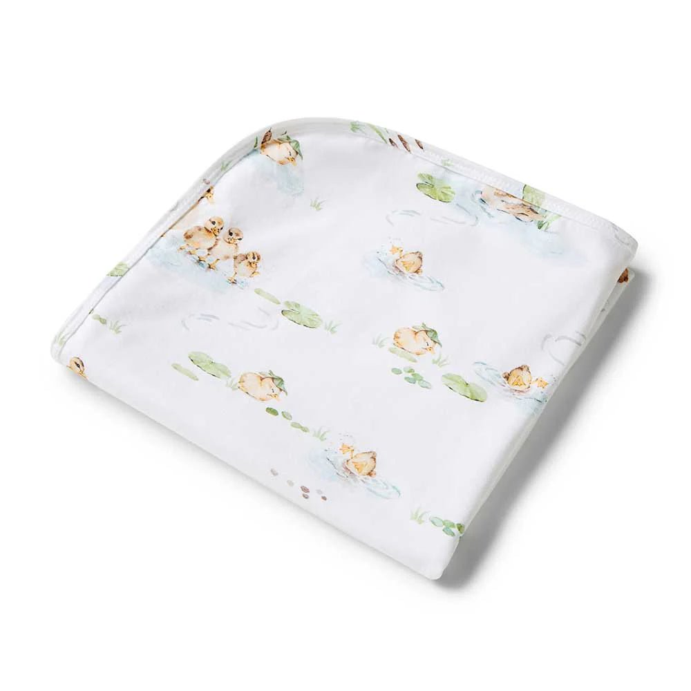 Duck Pond Organic Jersey Wrap & Beanie Set - Aster & Ruby