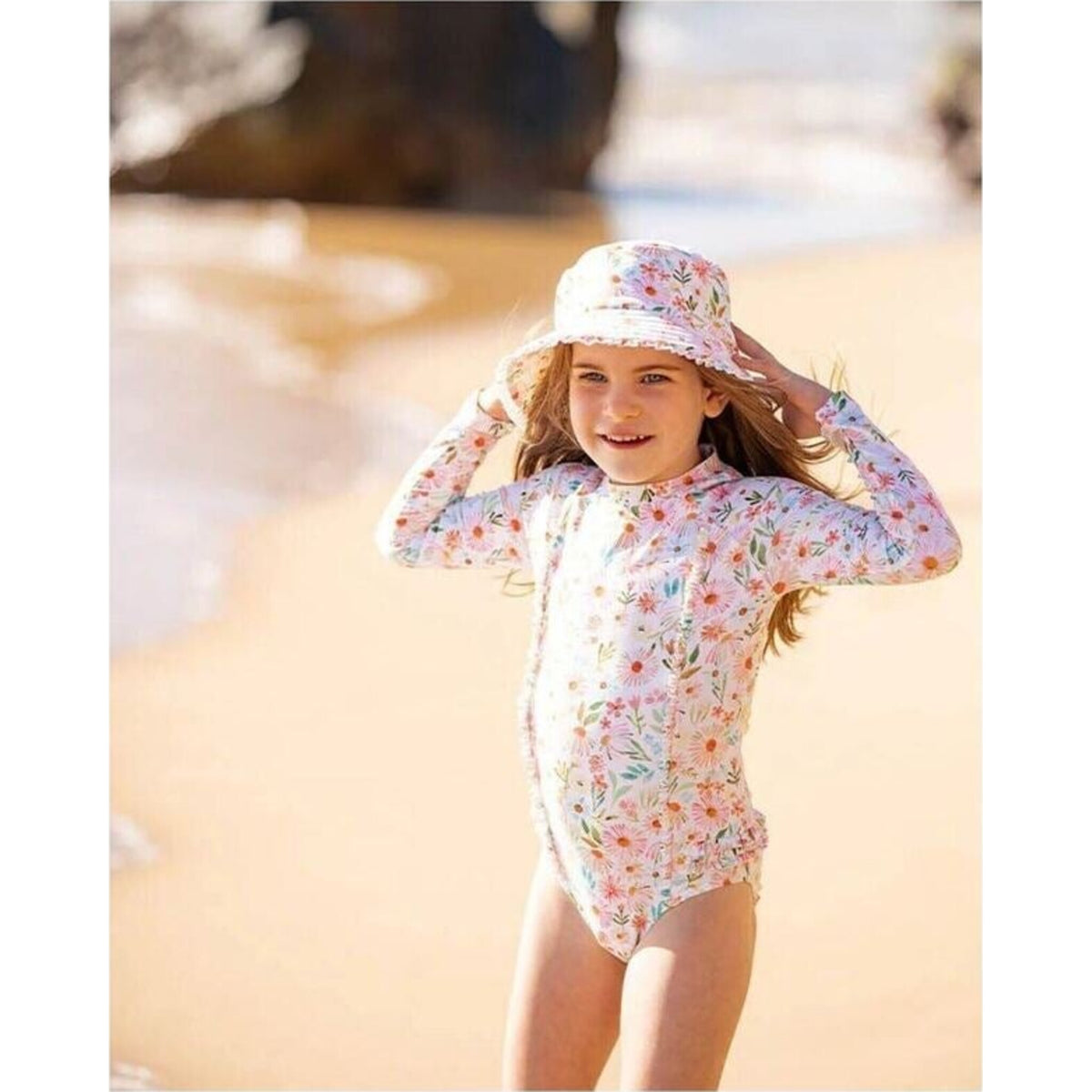 bebe Eliana Print Ls Sunsuit 3–10 Yrs | Aster & Ruby