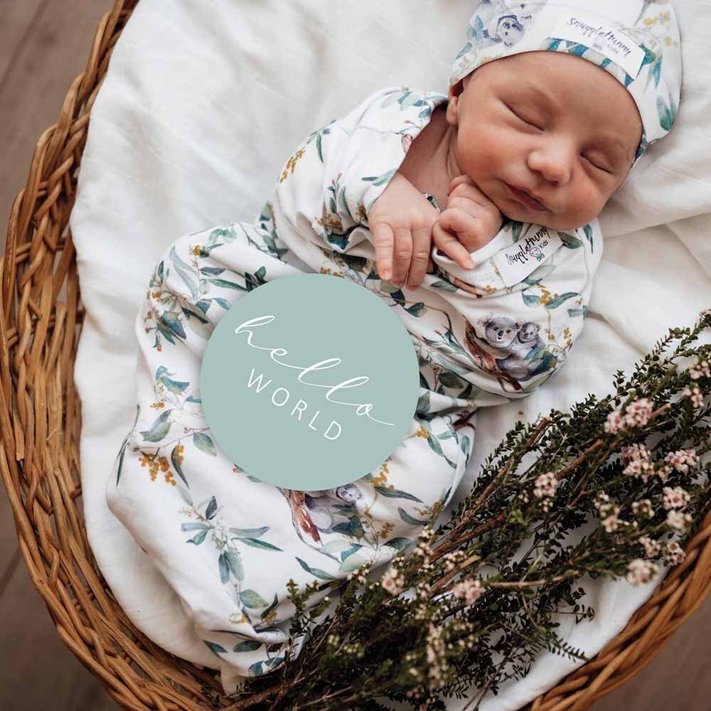 Eucalypt Snuggle Swaddle & Beanie Set - Aster & Ruby