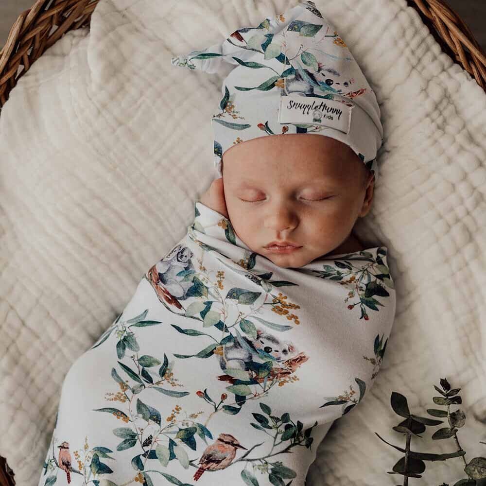 Eucalypt Snuggle Swaddle & Beanie Set - Aster & Ruby