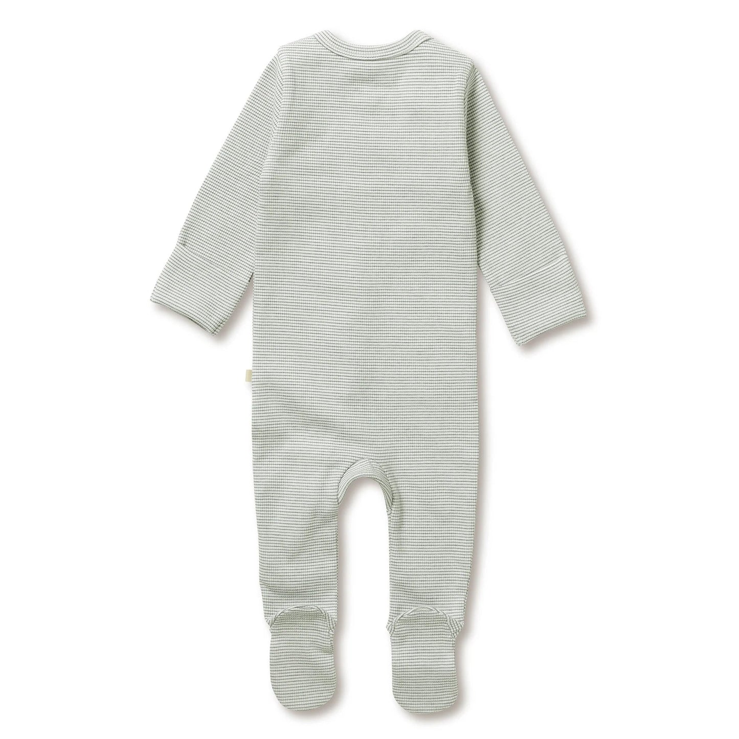 Fern Organic Stripe Rib Zipsuit with Feet - Aster & Ruby