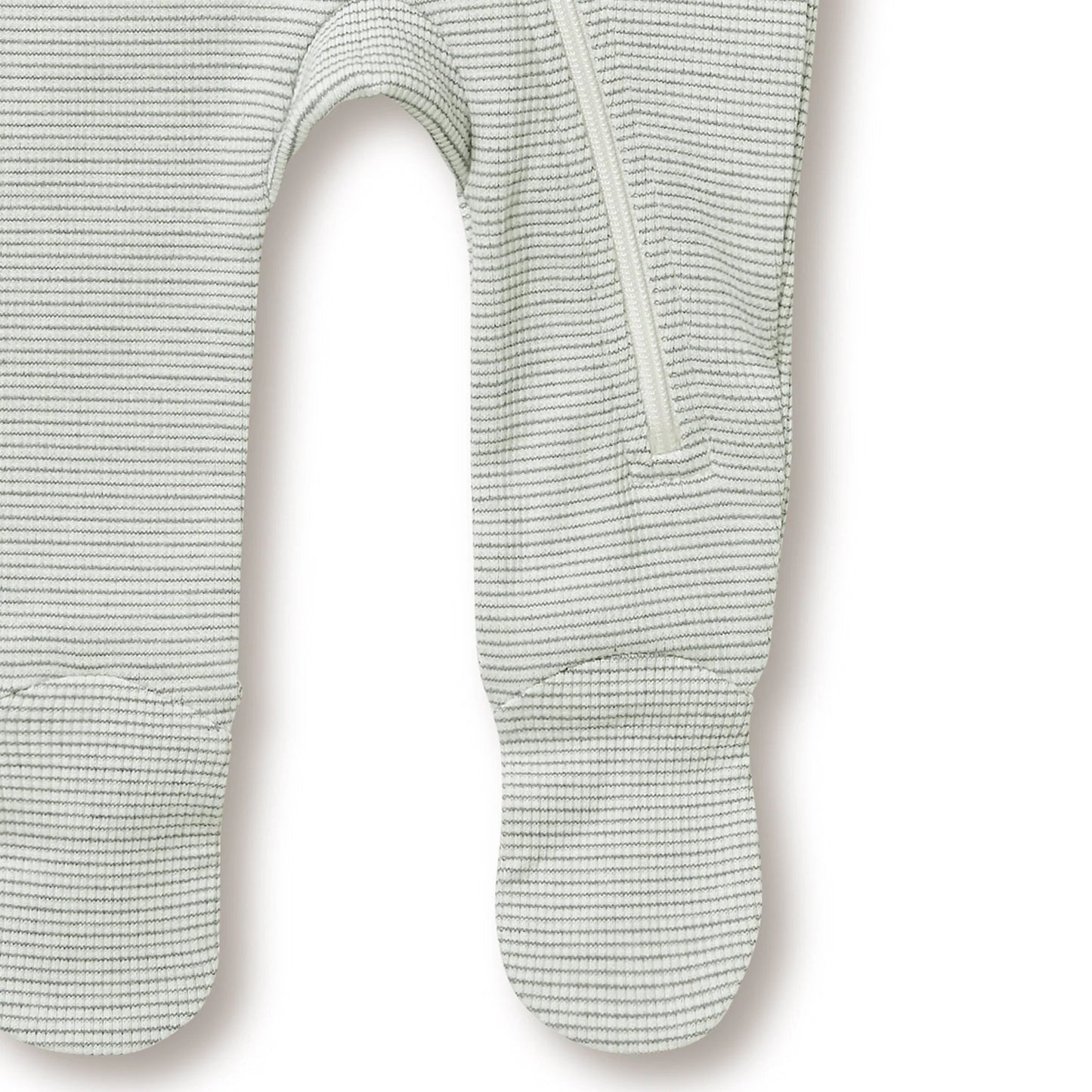 Fern Organic Stripe Rib Zipsuit with Feet - Aster & Ruby