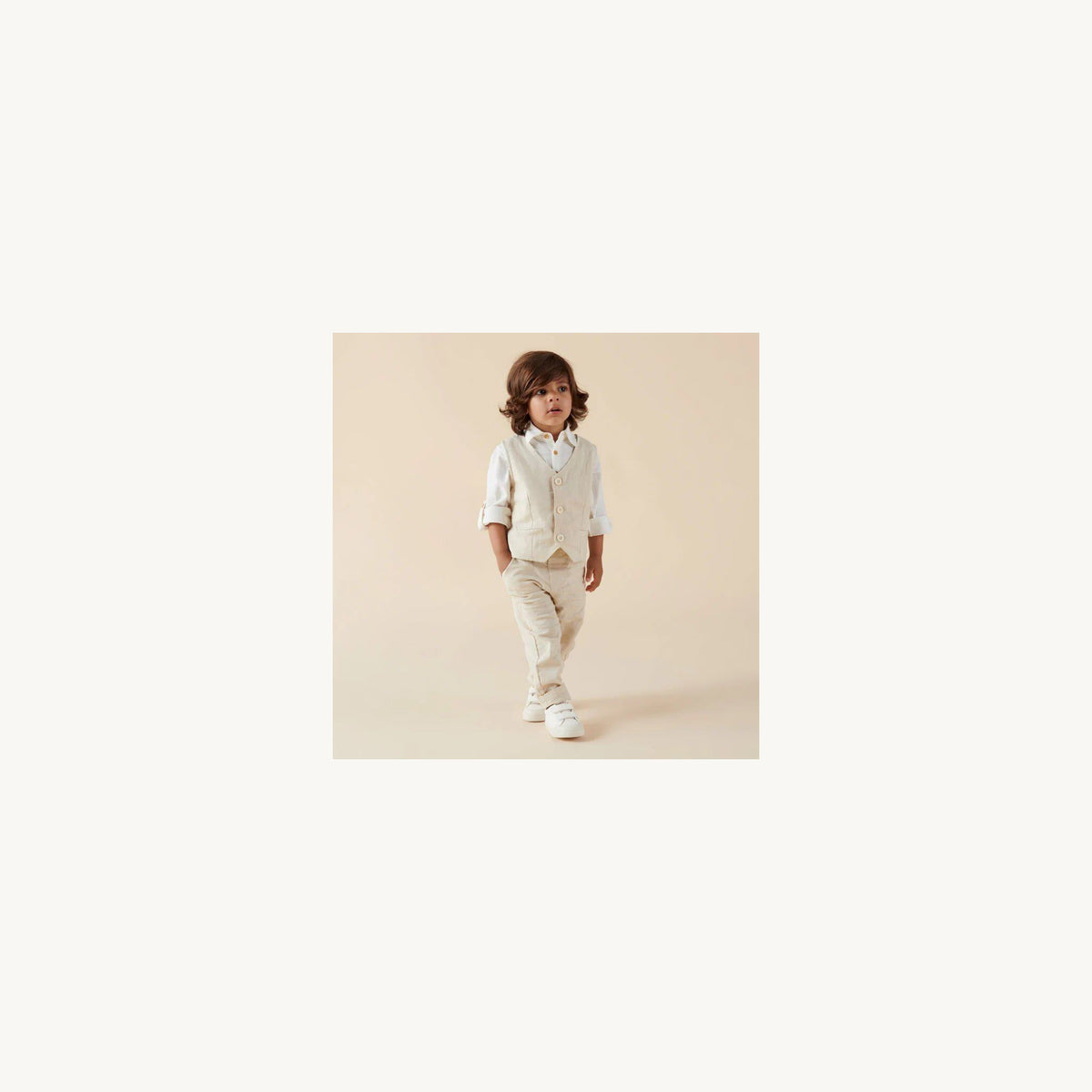Designer Kidz Finley Linen Pants Sand | Aster & Ruby
