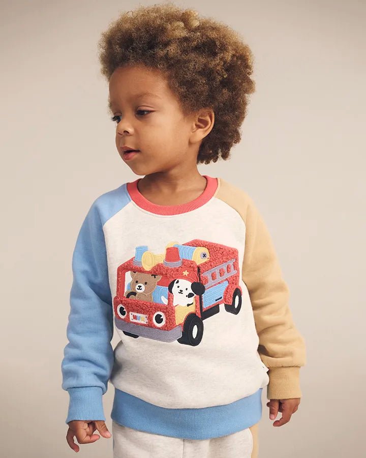 Fire Truck Hux Sweatshirt - Aster & Ruby