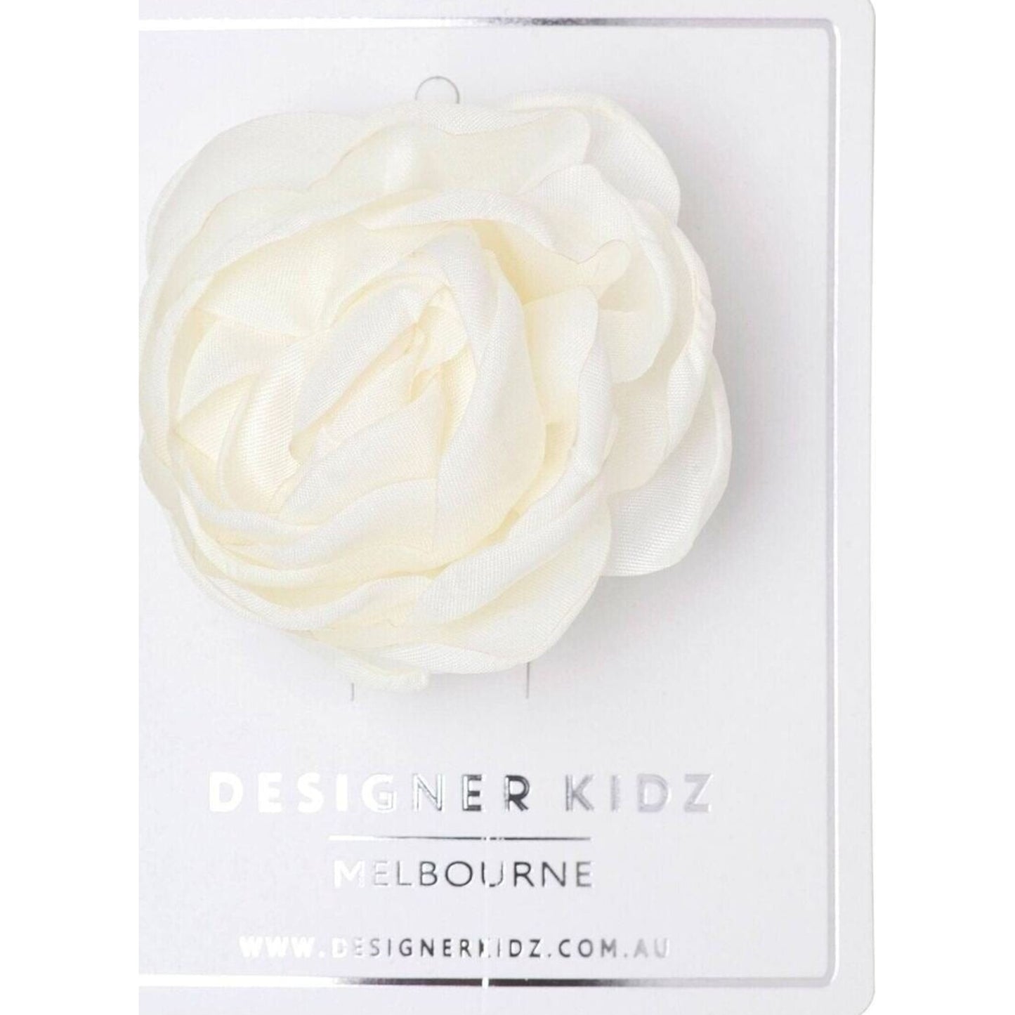 Designer Kidz Flower Hair Clip Ivory | Aster & Ruby