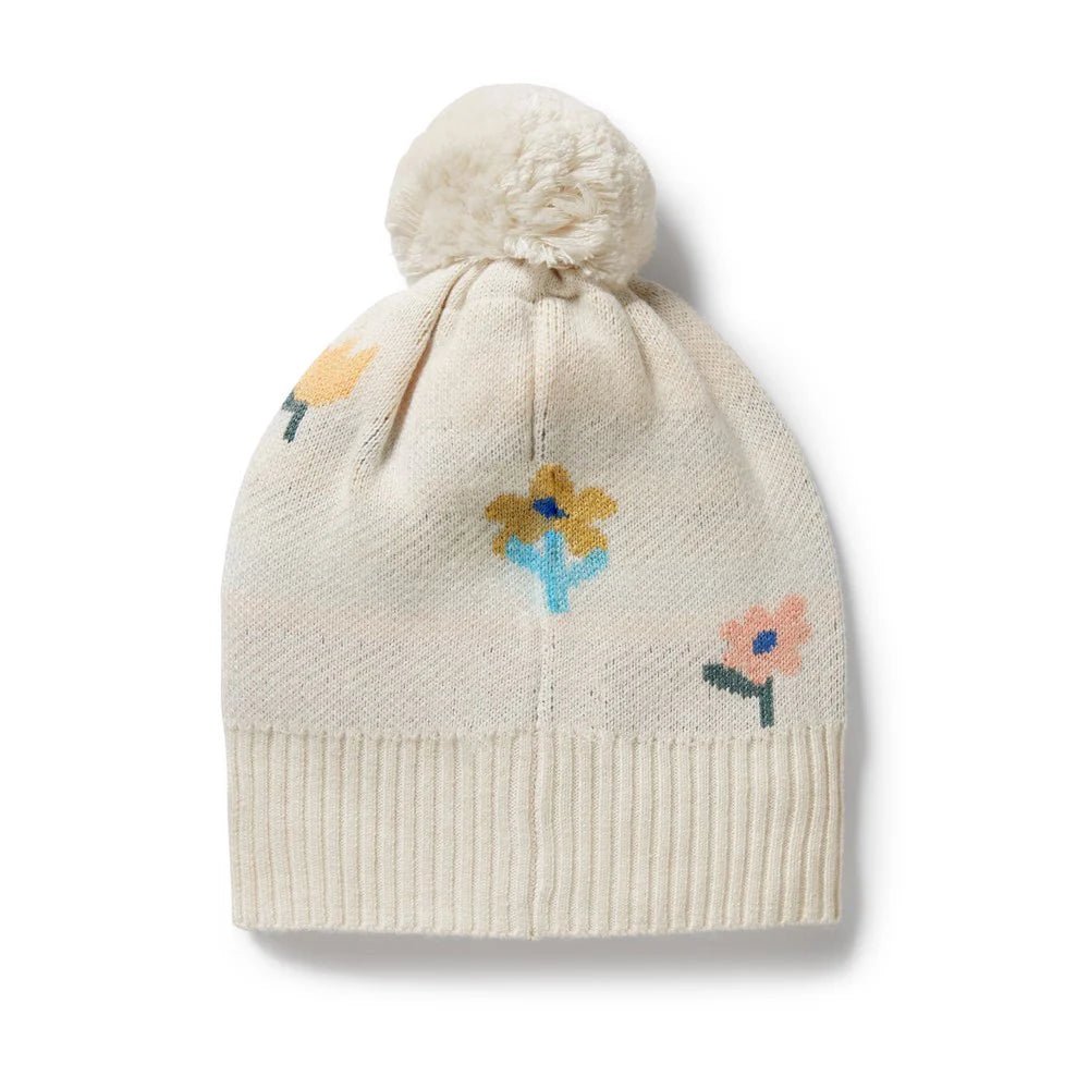 Flower Pop Organic Knitted Jacquard Beanie - Aster & Ruby