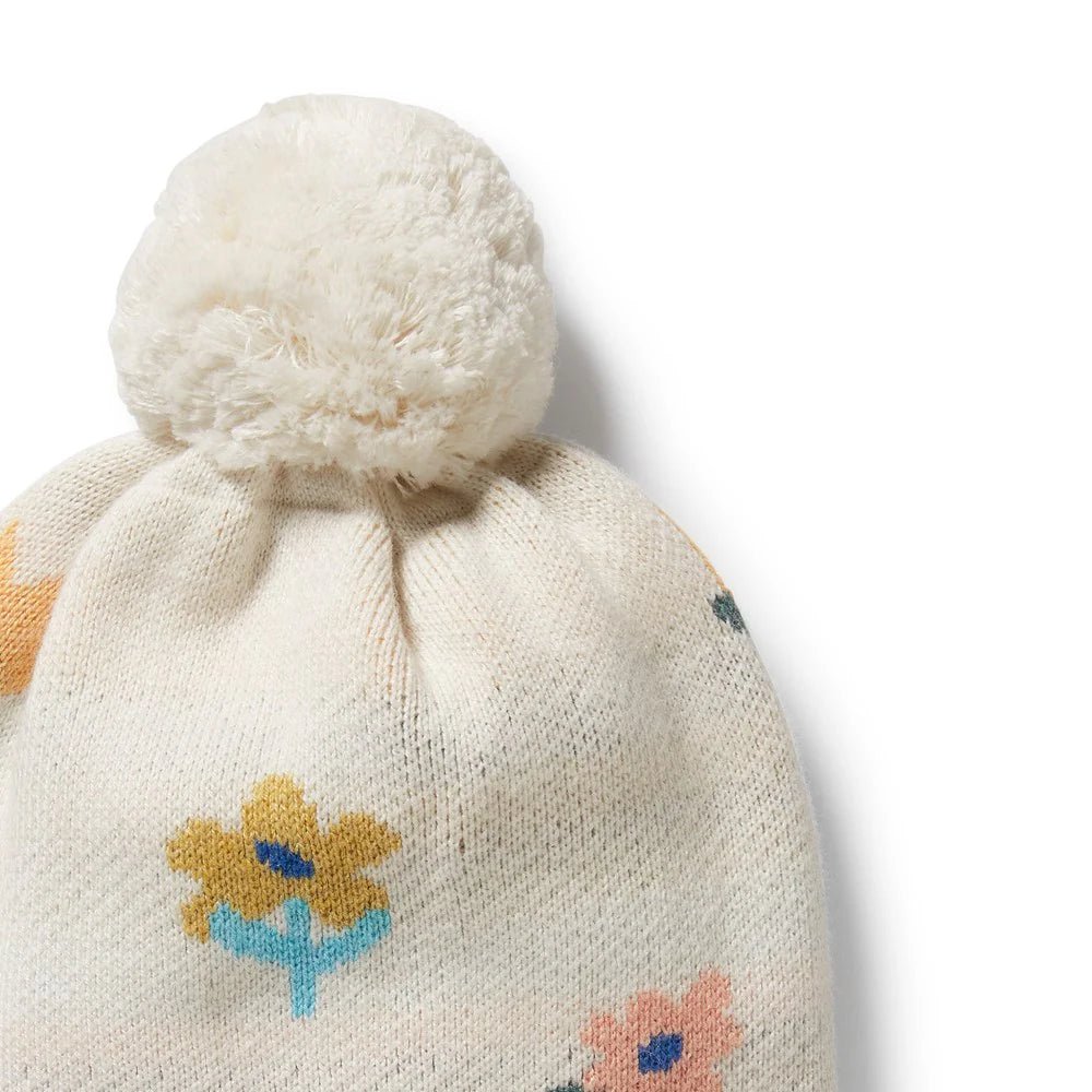 Flower Pop Organic Knitted Jacquard Beanie - Aster & Ruby