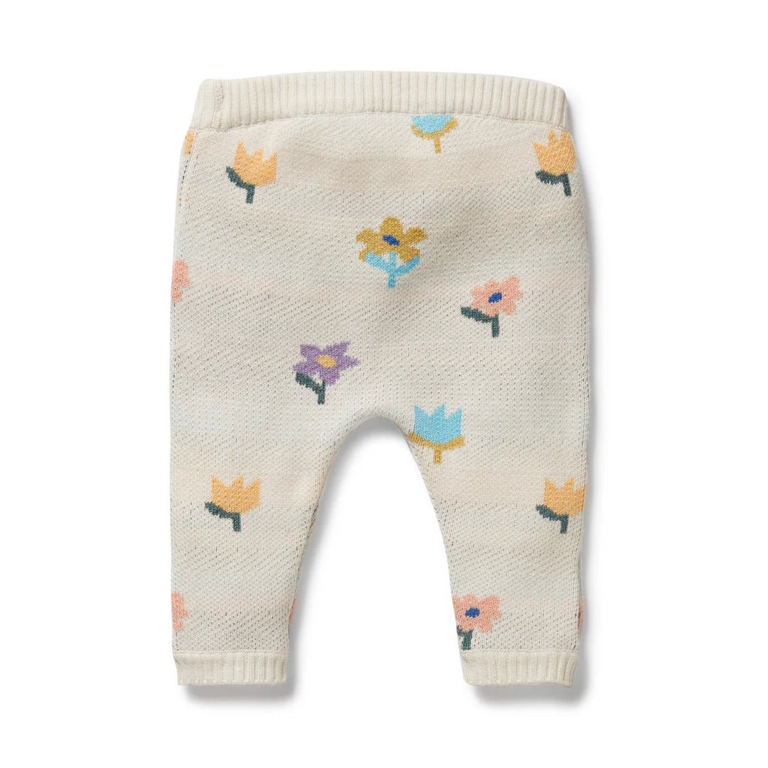 Flower Pop Organic Knitted Jacquard Legging - Aster & Ruby