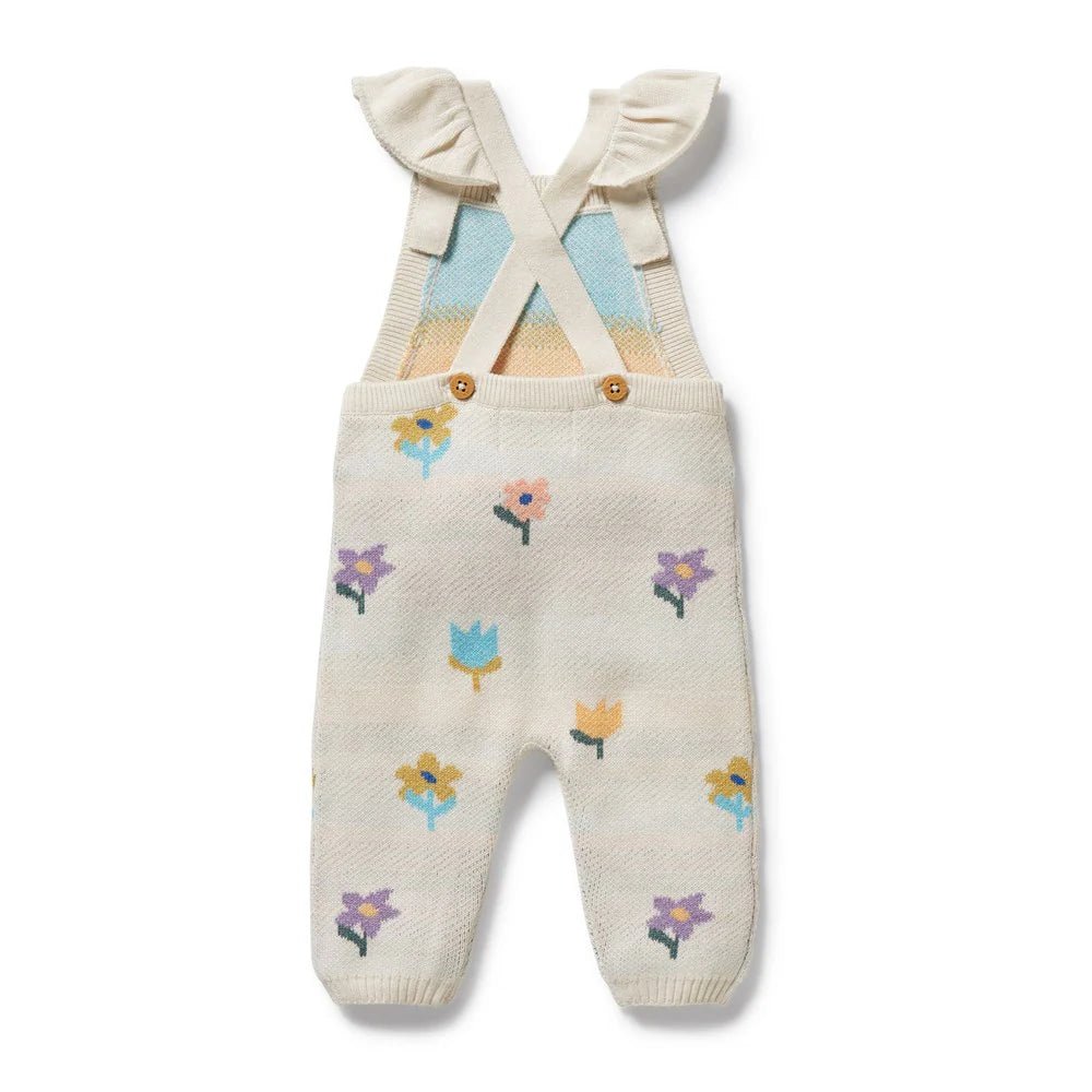 Flower Pop Organic Knitted Jacquard Overall - Aster & Ruby