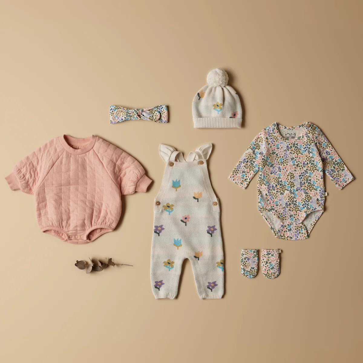 Flower Pop Organic Knitted Jacquard Overall - Aster & Ruby