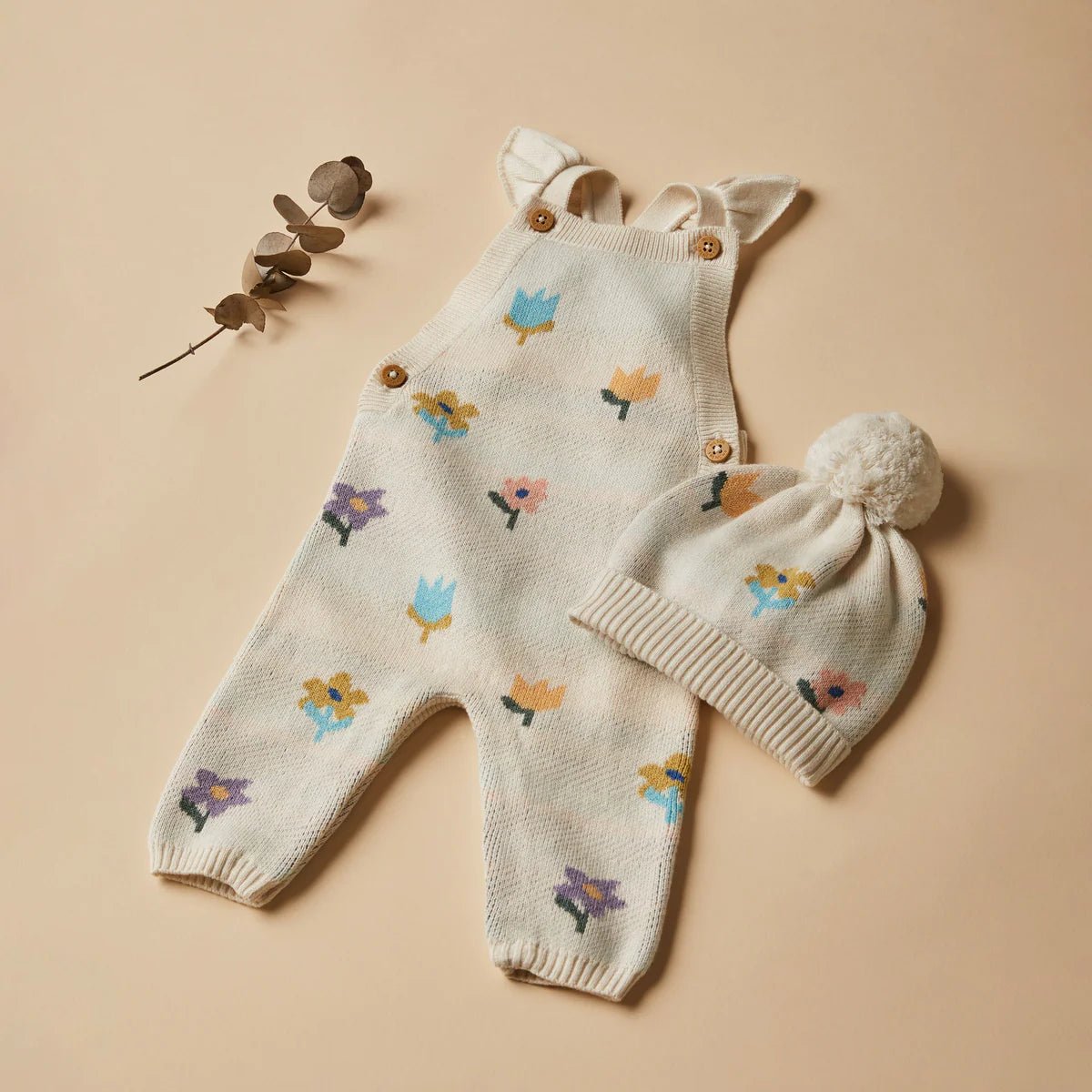 Flower Pop Organic Knitted Jacquard Overall - Aster & Ruby