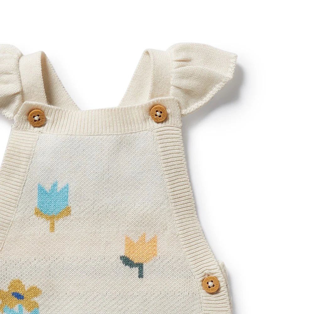 Flower Pop Organic Knitted Jacquard Overall - Aster & Ruby