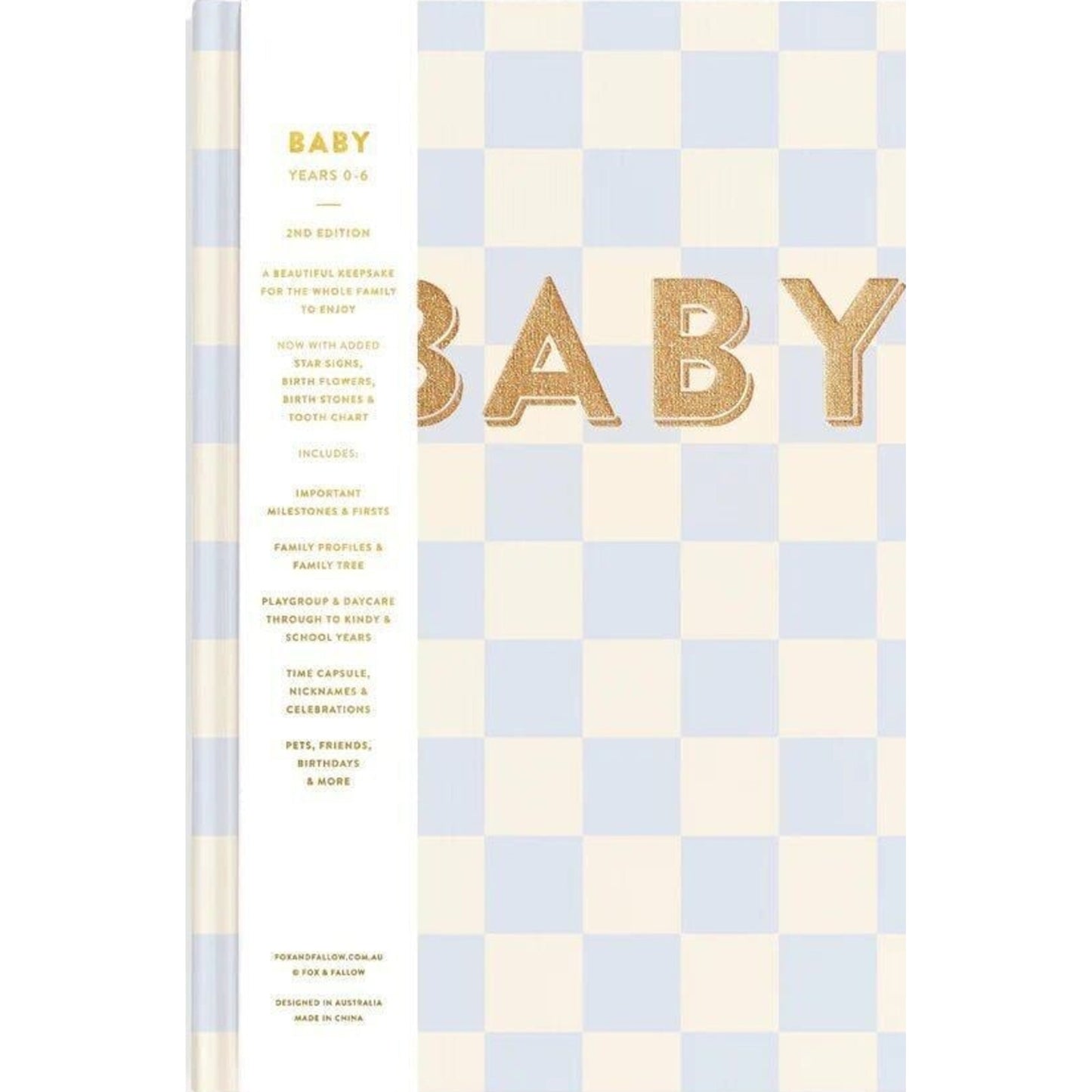 Fox & Fallow Baby Book Blue Check | Aster & Ruby