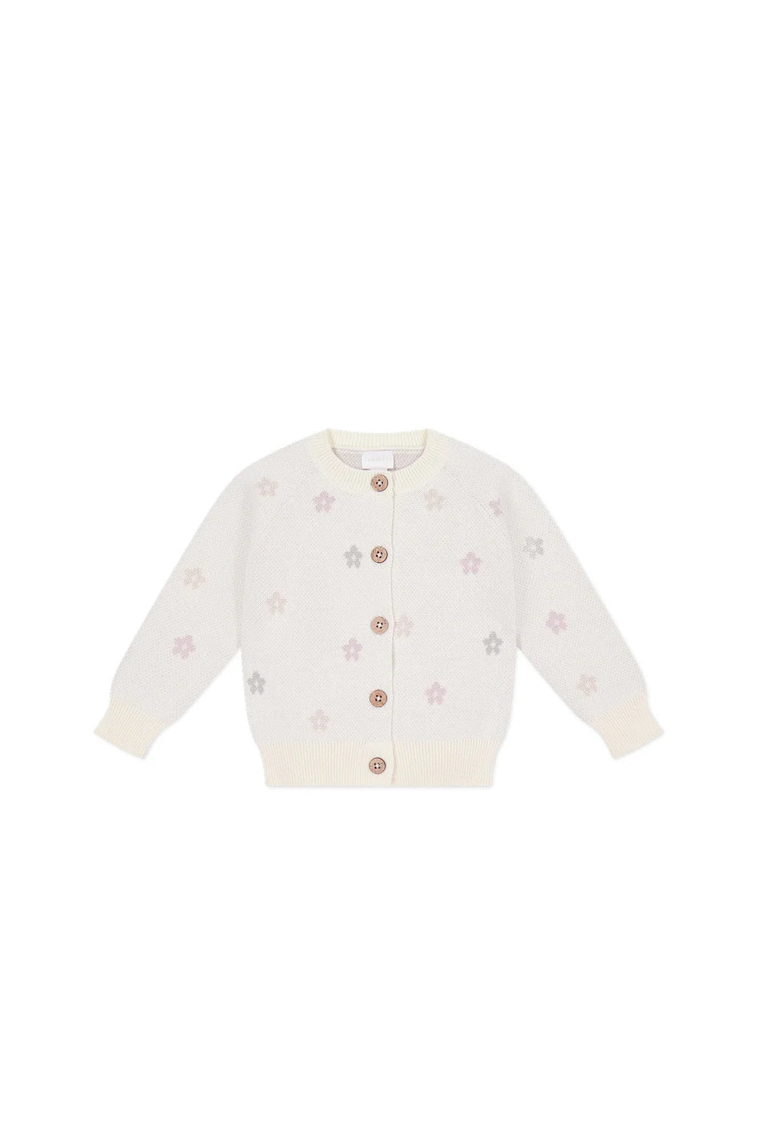 Harper Cardigan - Fifi Egret Jacquard - Aster & Ruby