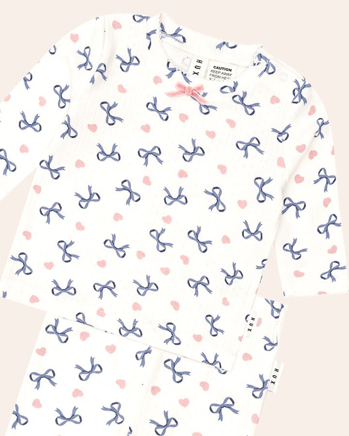 Hearts And Bows Long Sleeve Pj Set