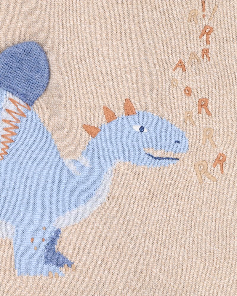Issac Dinosaur Knitted Romper - Aster & Ruby