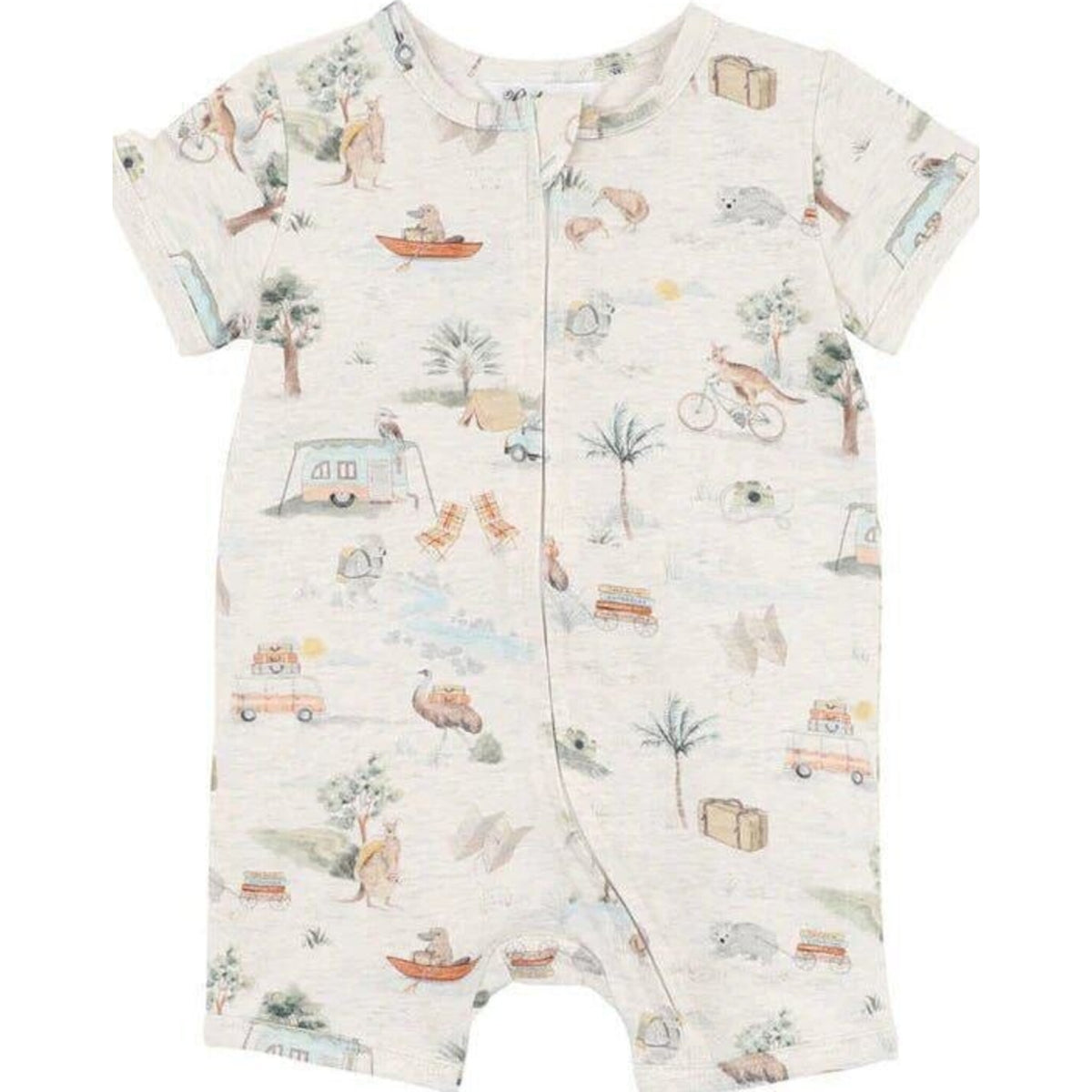 Minihaha Ivan Print Short Sleeve Zipsuit | Aster & Ruby