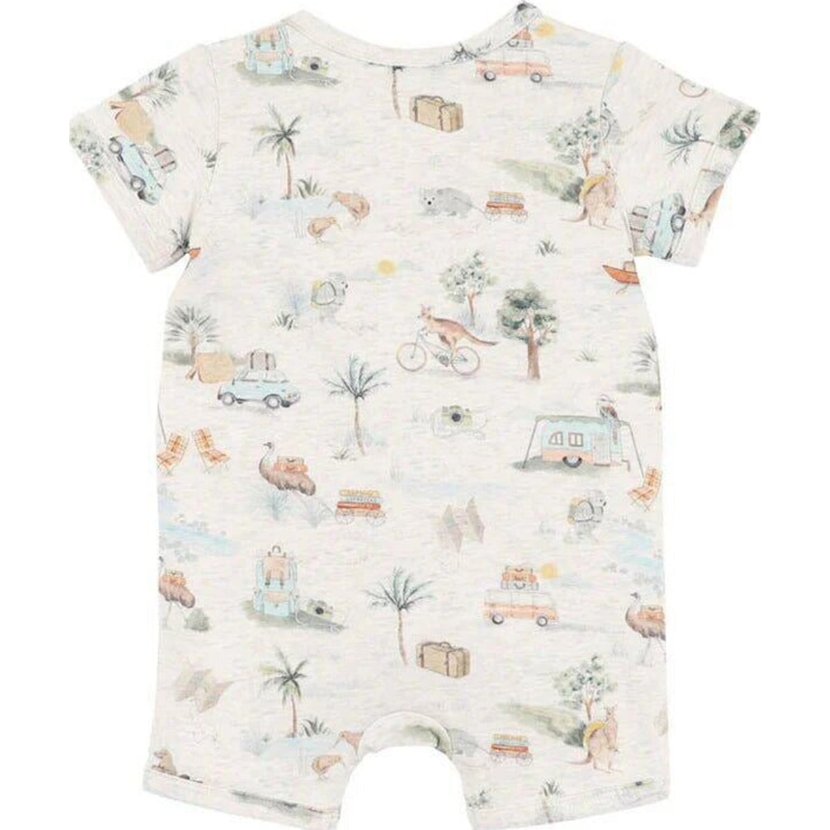 Minihaha Ivan Print Short Sleeve Zipsuit | Aster & Ruby