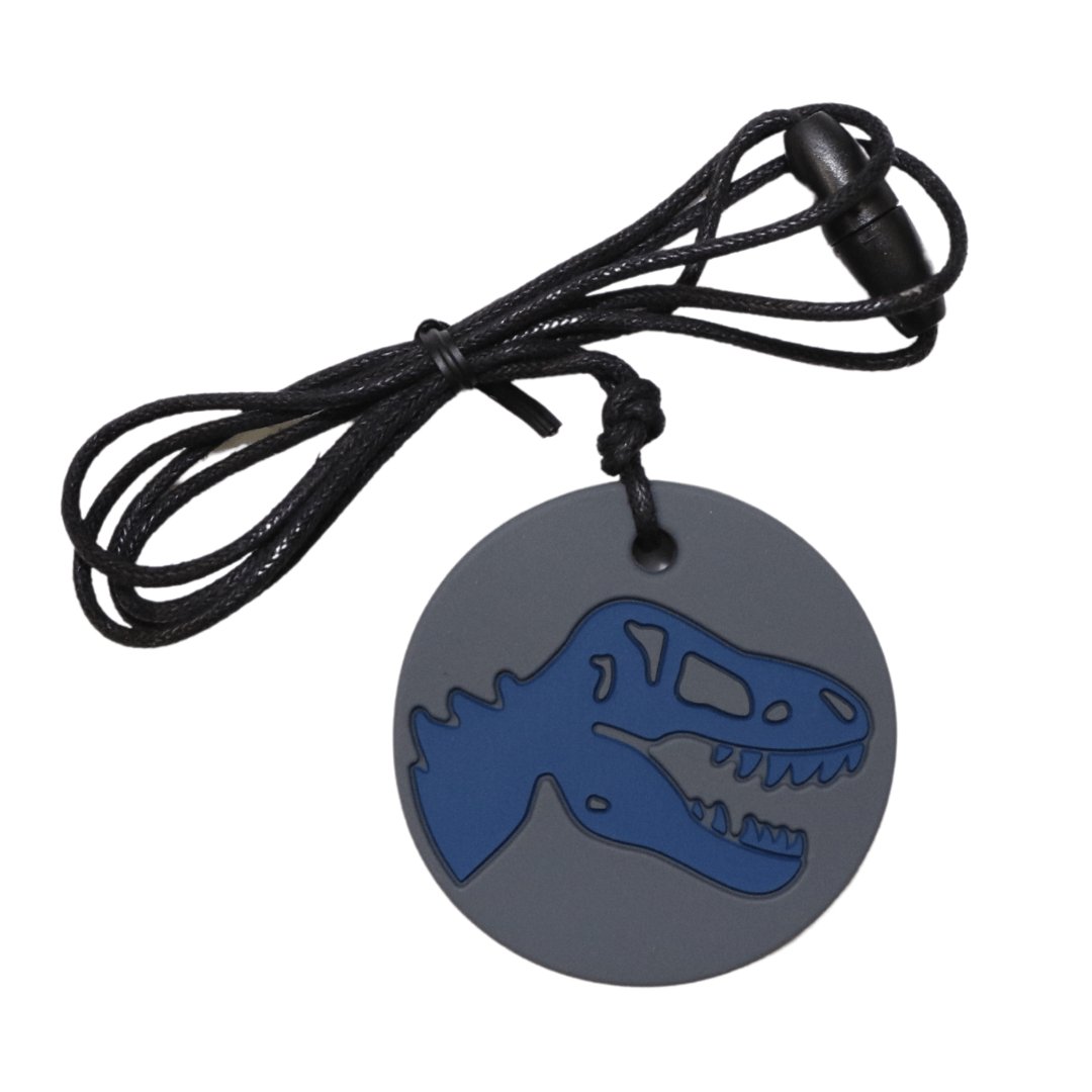 Jellystone Dino Chew Pendant Grey-Aster & Ruby