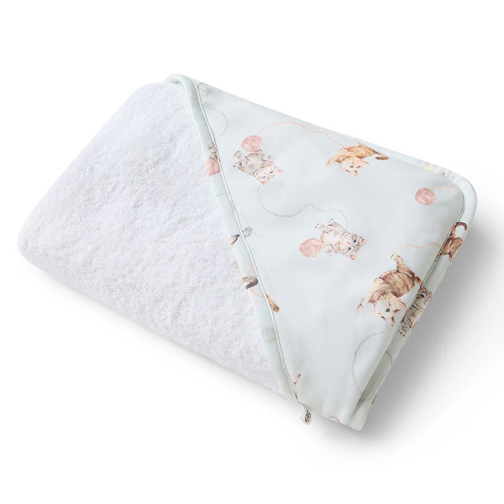 Kittens Organic Hooded Baby Towel - Aster & Ruby