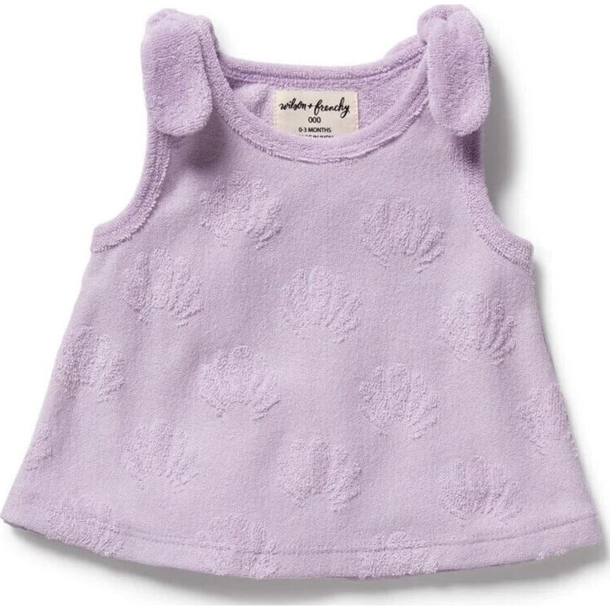 Wilson & Frenchy Lavender Shells Organic Terry Singlet | Aster & Ruby