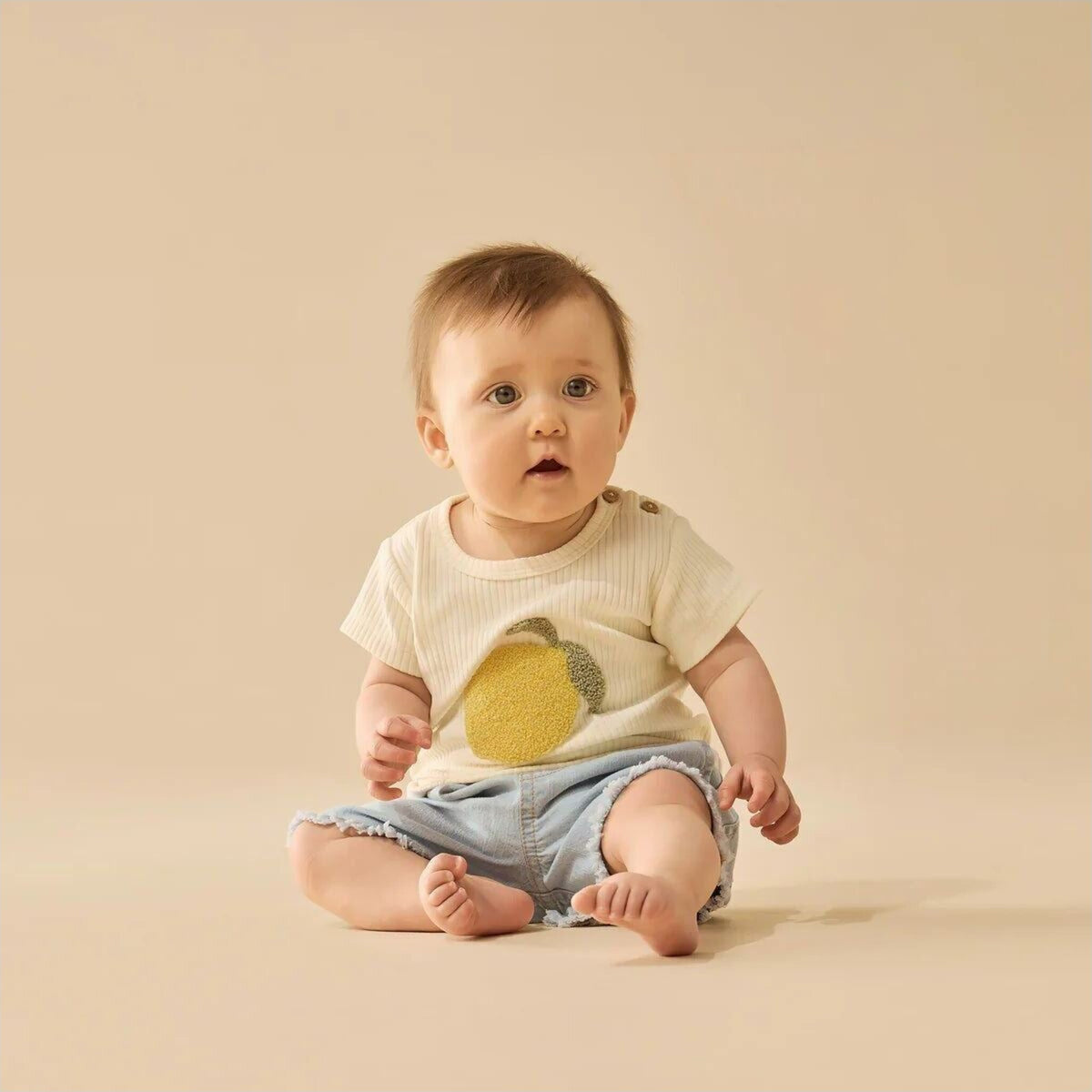 Wilson & Frenchy Lemon Leaf Embroidered Organic Tee | Aster & Ruby