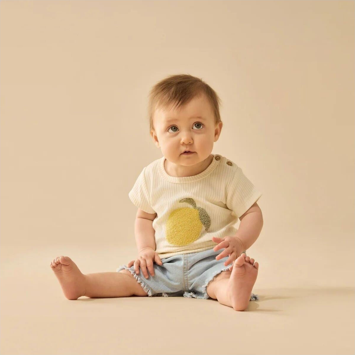 Wilson & Frenchy Lemon Leaf Embroidered Organic Tee | Aster & Ruby