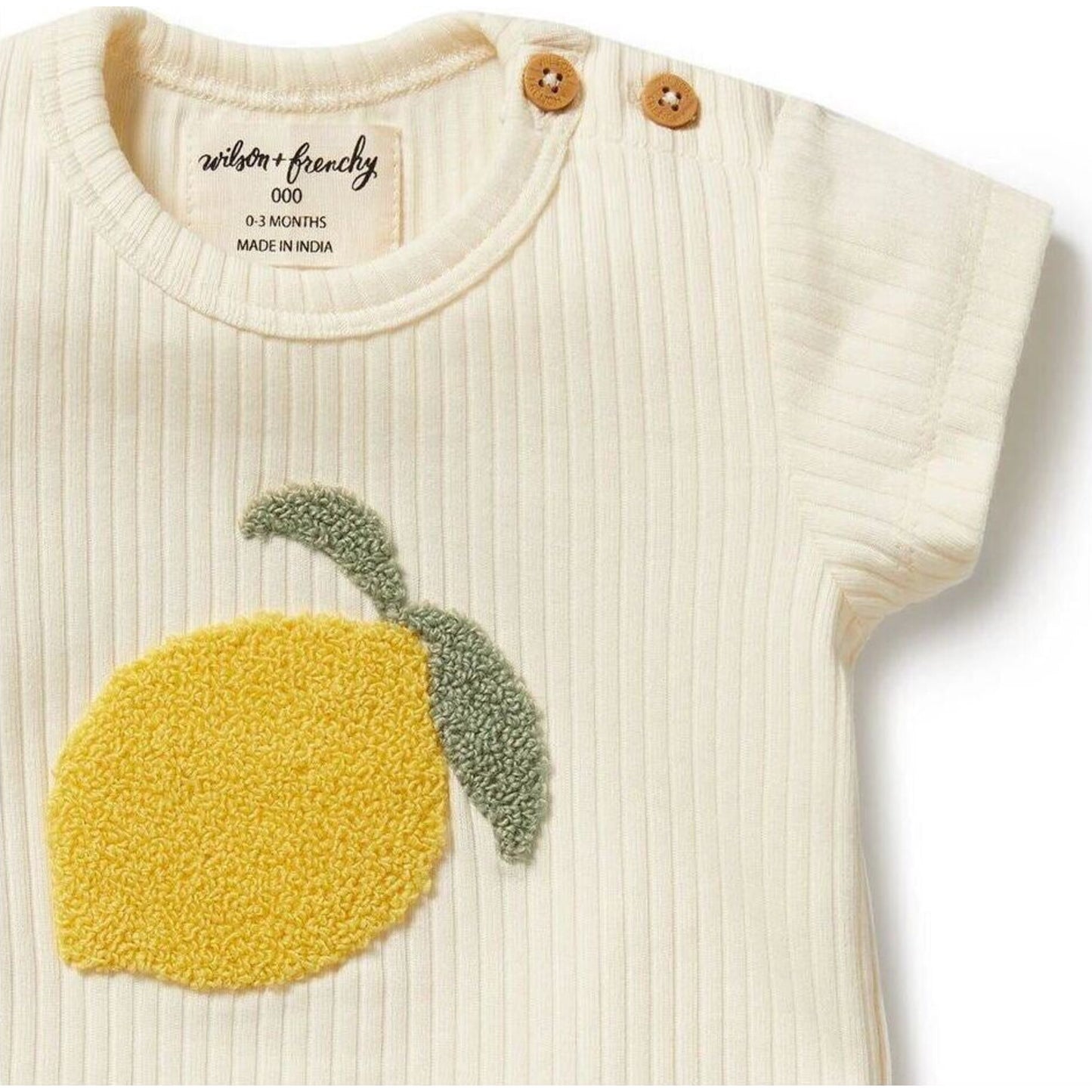 Wilson & Frenchy Lemon Leaf Embroidered Organic Tee | Aster & Ruby