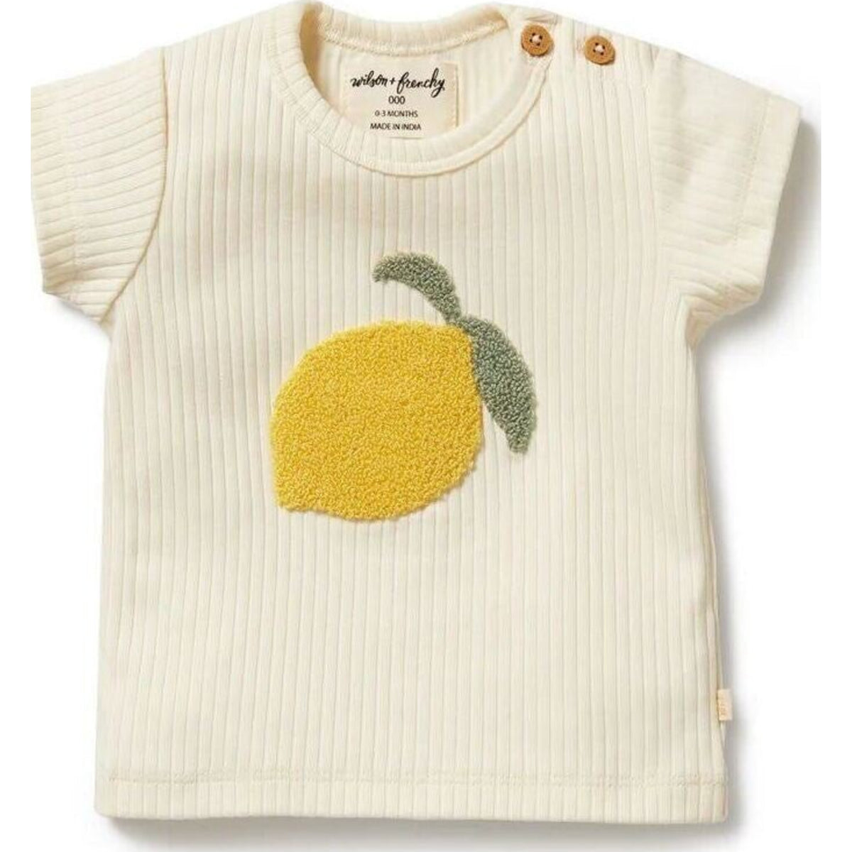 Wilson & Frenchy Lemon Leaf Embroidered Organic Tee | Aster & Ruby