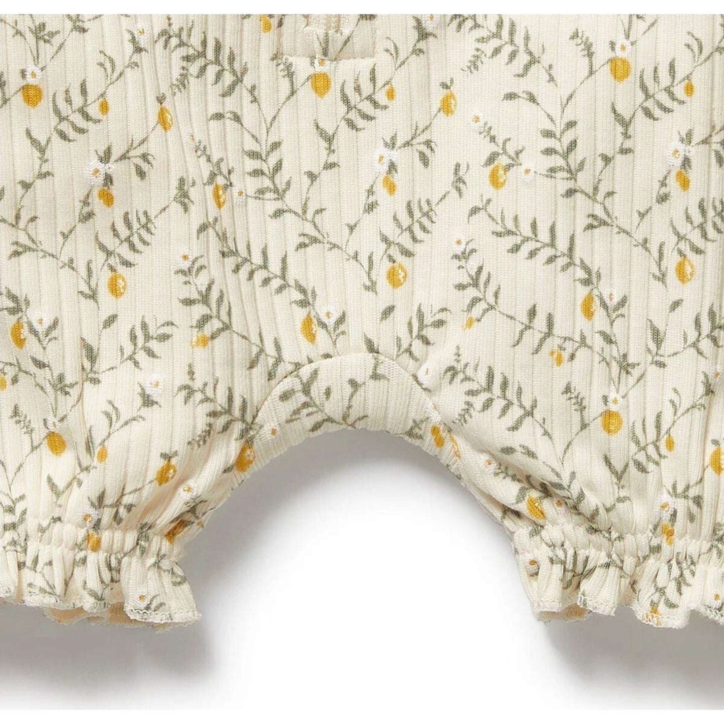 Wilson & Frenchy Lemon Leaf Organic Ruffle Zipsuit | Aster & Ruby