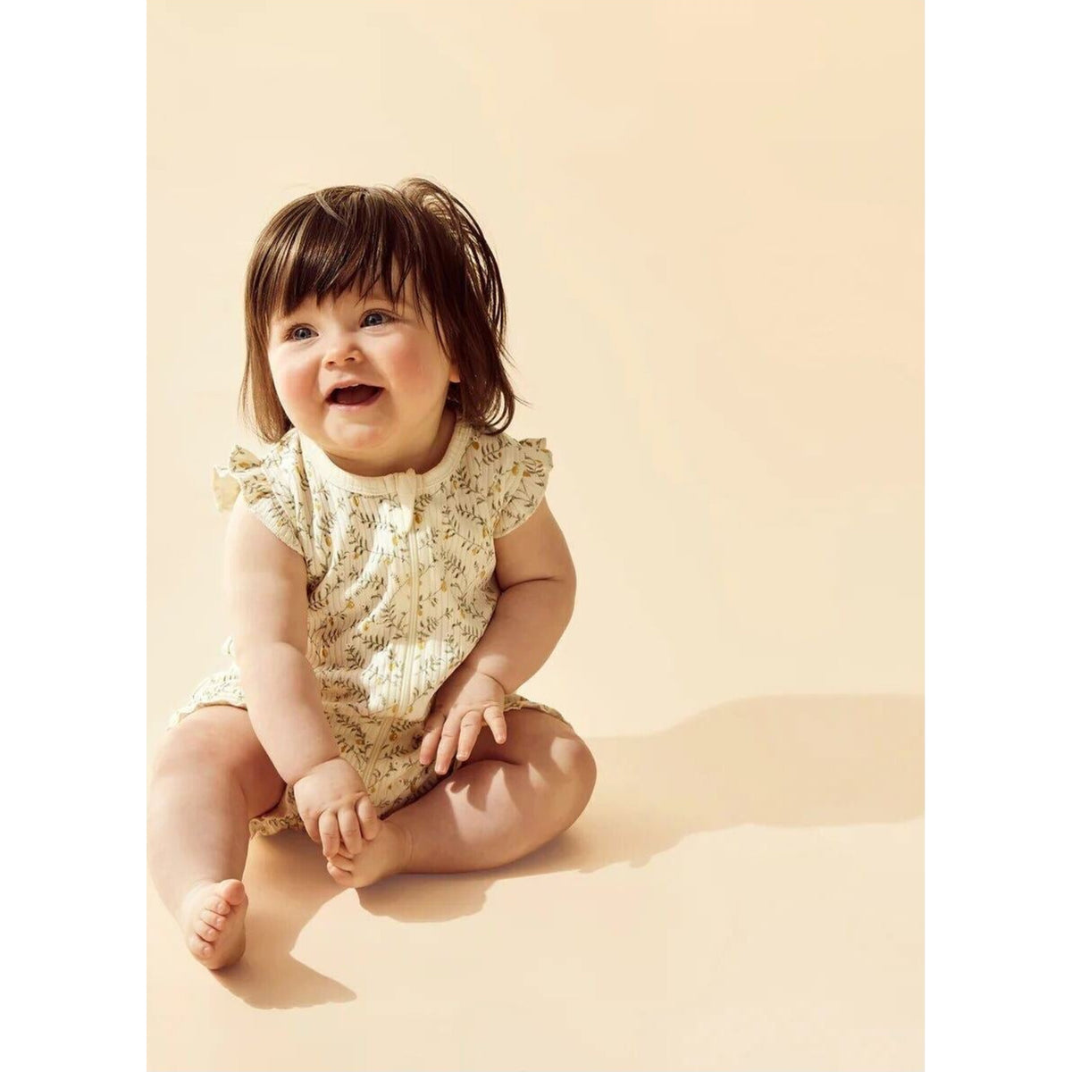 Wilson & Frenchy Lemon Leaf Organic Ruffle Zipsuit | Aster & Ruby