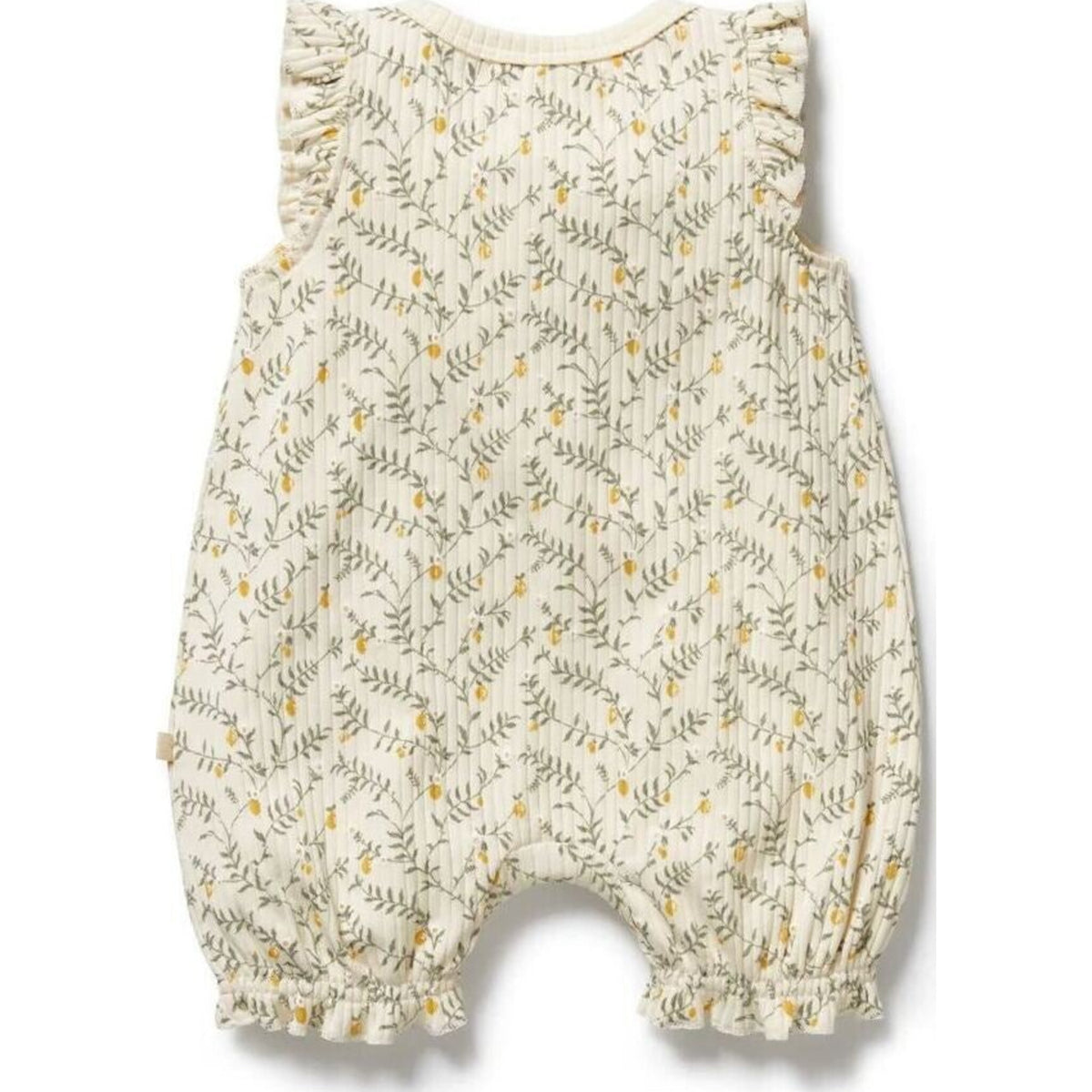Wilson & Frenchy Lemon Leaf Organic Ruffle Zipsuit | Aster & Ruby