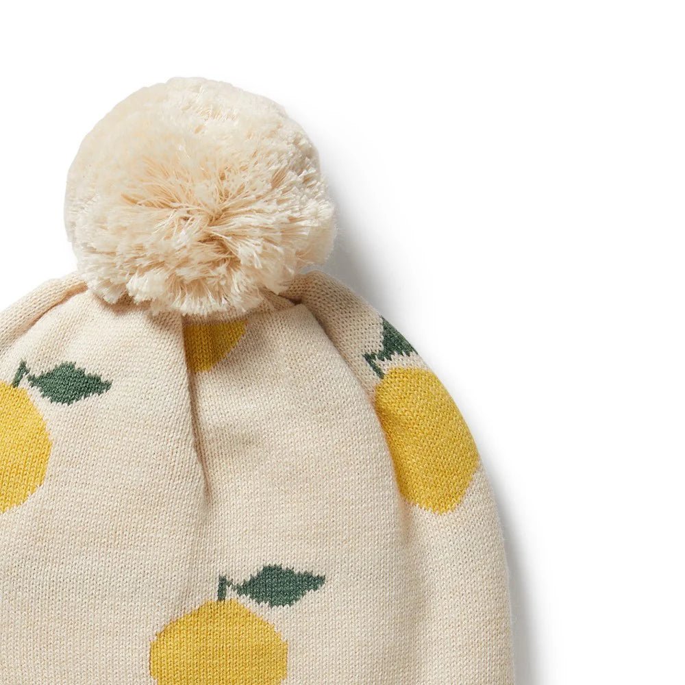 Lemony Organic Knitted Jacquard Beanie - Aster & Ruby