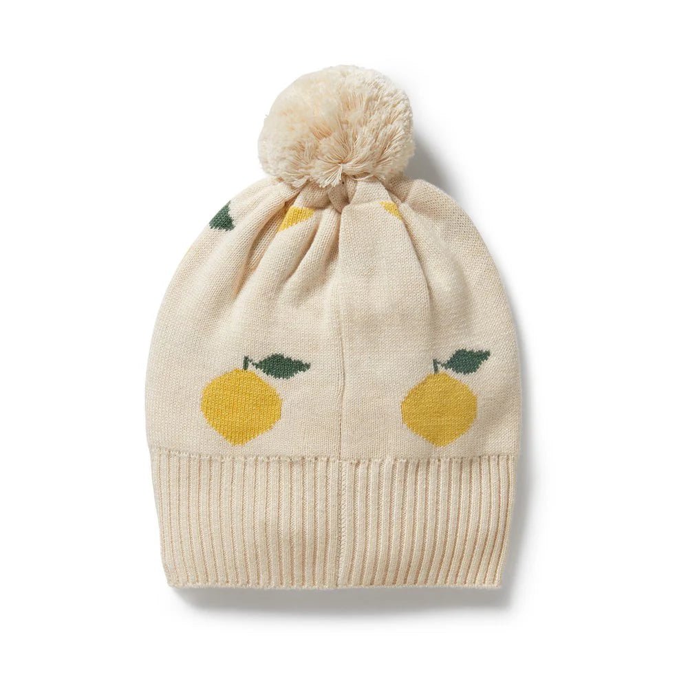 Lemony Organic Knitted Jacquard Beanie - Aster & Ruby