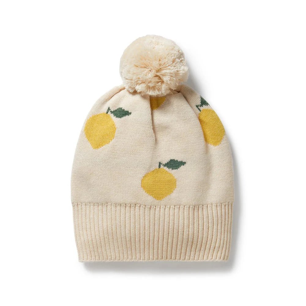 Lemony Organic Knitted Jacquard Beanie - Aster & Ruby