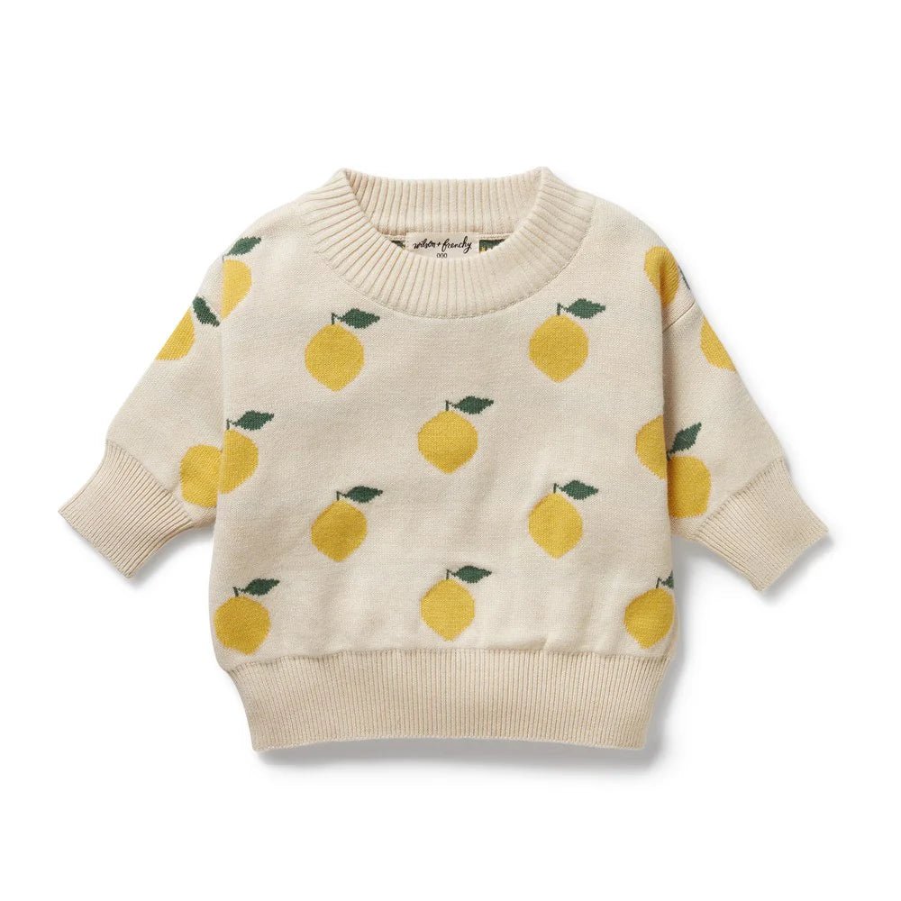 Lemony Organic Knitted Jacquard Jumper - Aster & Ruby