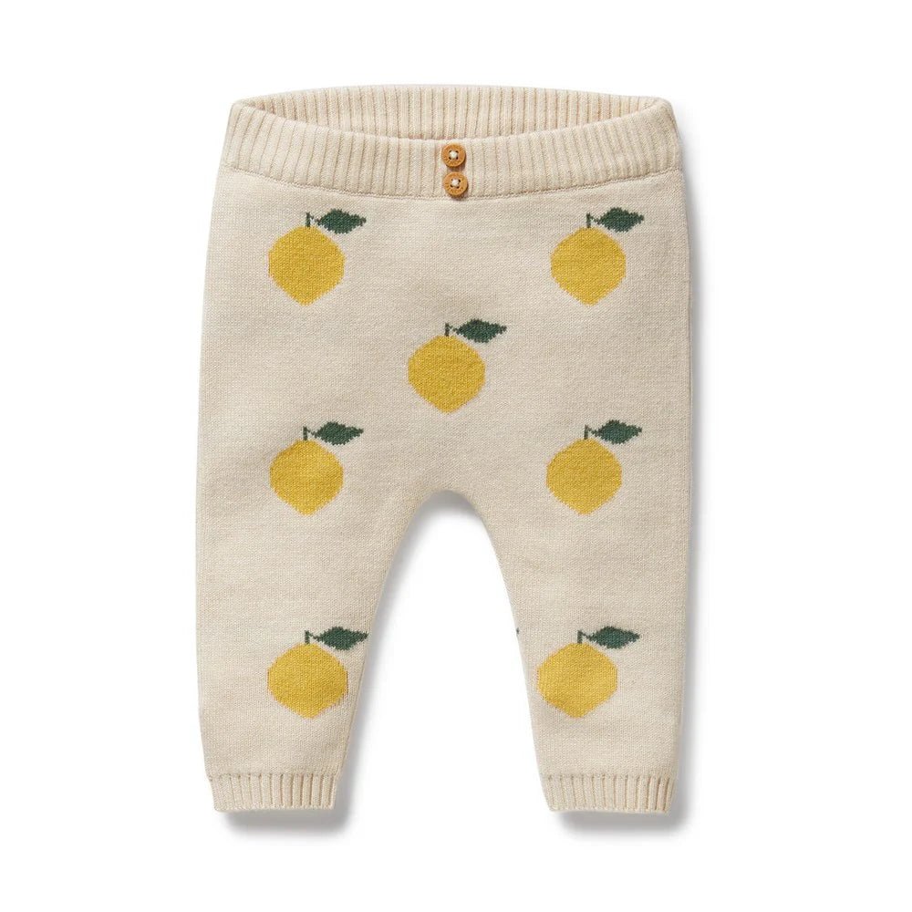 Lemony Organic Knitted Jacquard Legging - Aster & Ruby