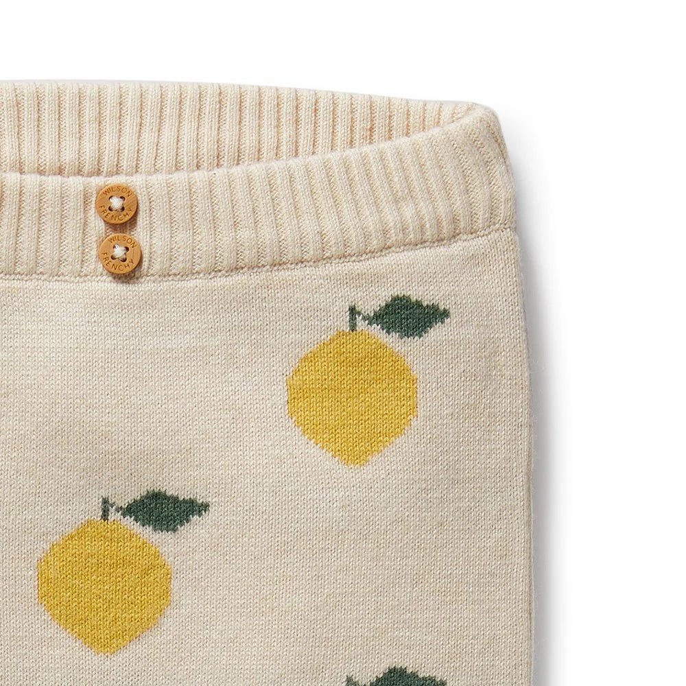 Lemony Organic Knitted Jacquard Legging - Aster & Ruby