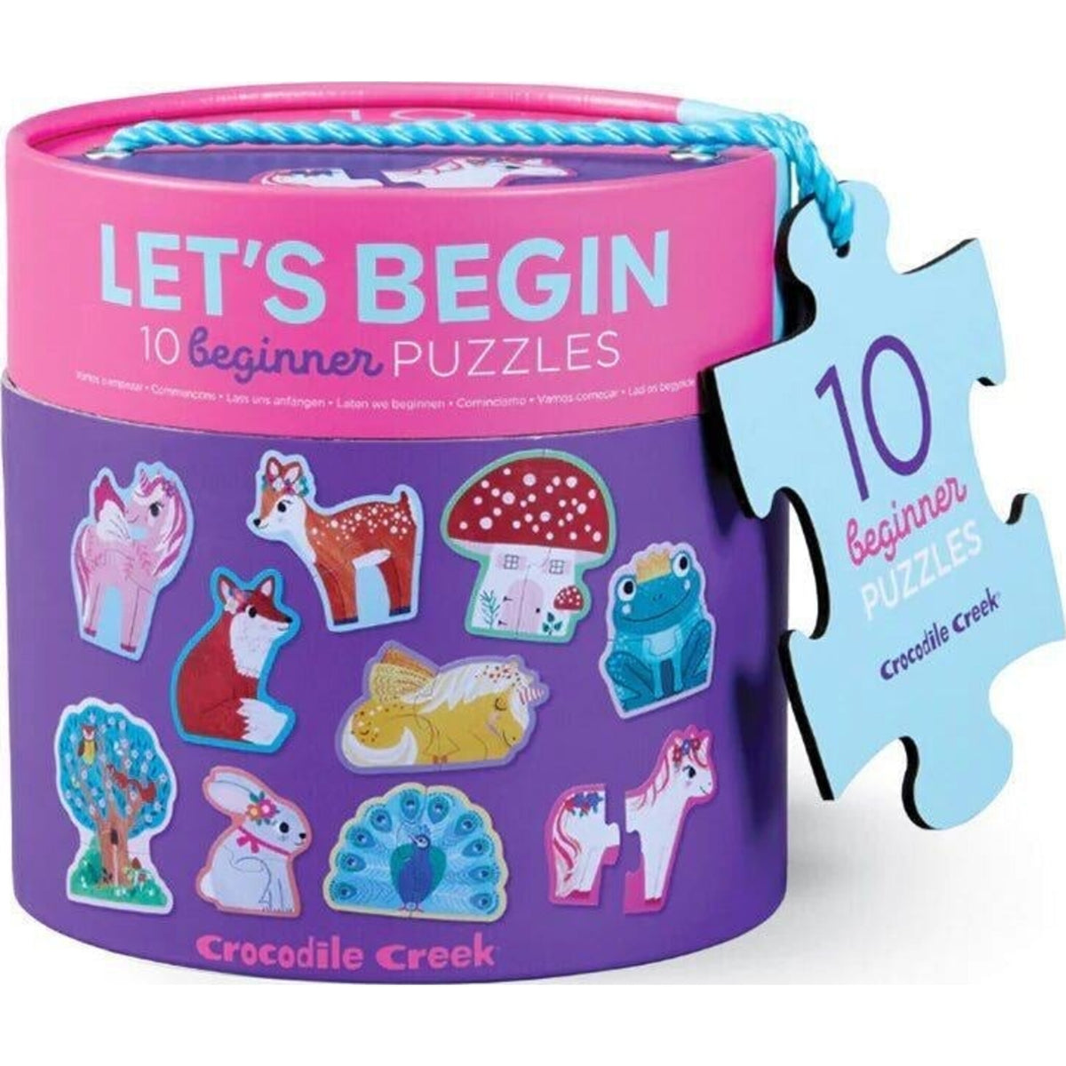 Crocodile Creek Let's Begin Puzzle 2 pc Unicorn | Aster & Ruby