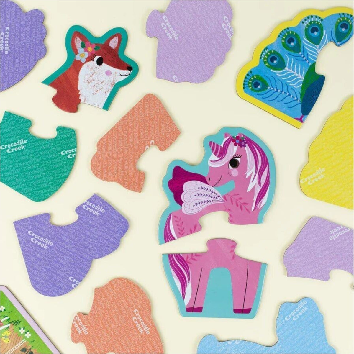 Crocodile Creek Let's Begin Puzzle 2 pc Unicorn | Aster & Ruby