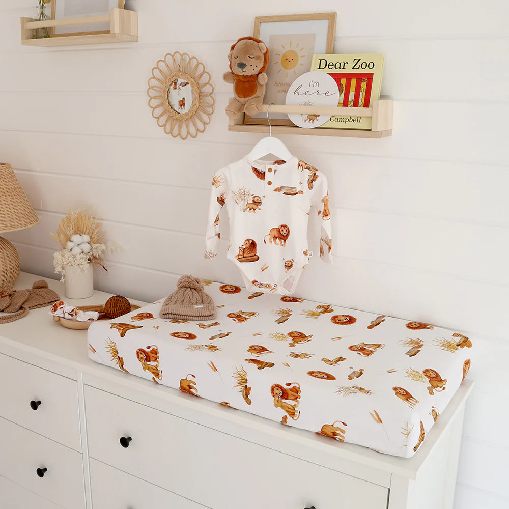 Lion Organic Bassinet Sheet / Change Pad Cover