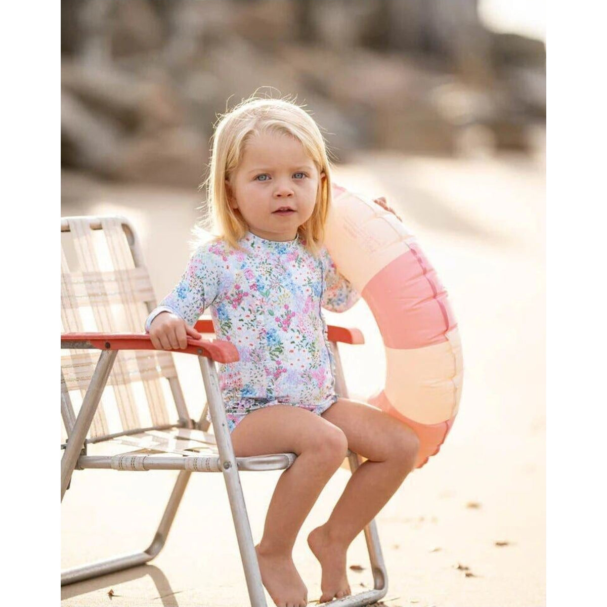 bebe LULA PRINT LS SUNSUIT | Aster & Ruby