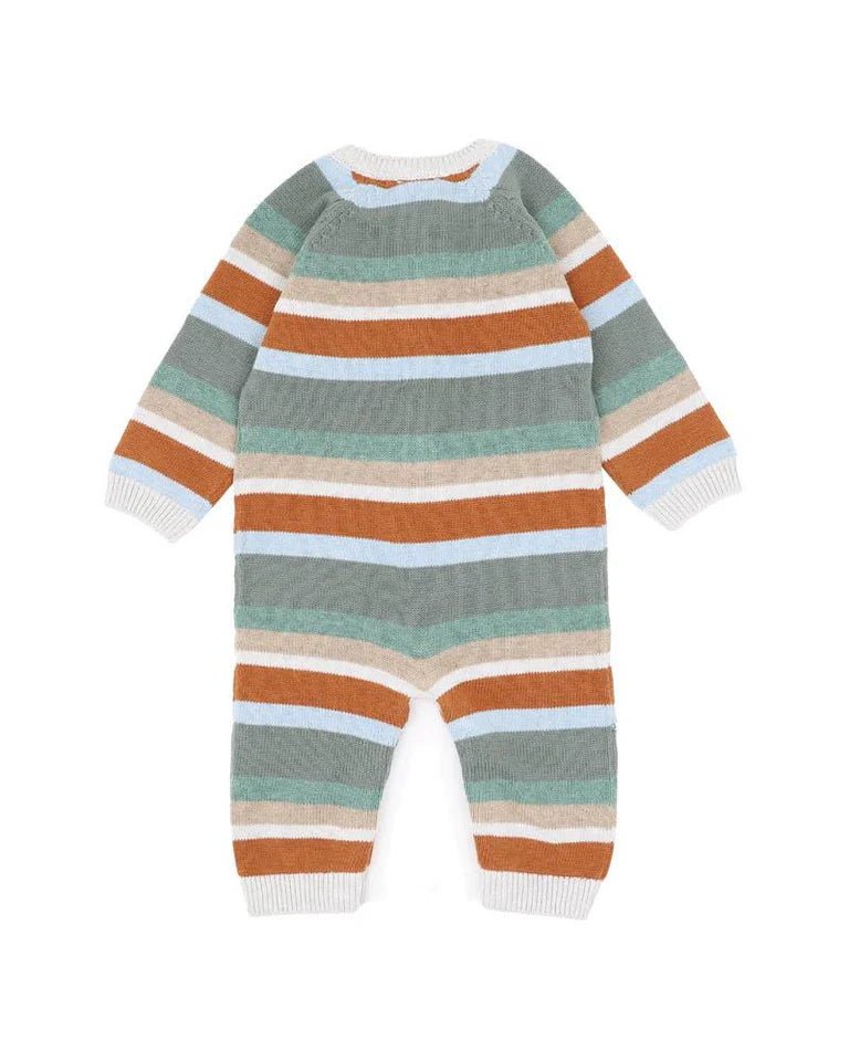 Mateo Stripe Knitted Romper - Aster & Ruby