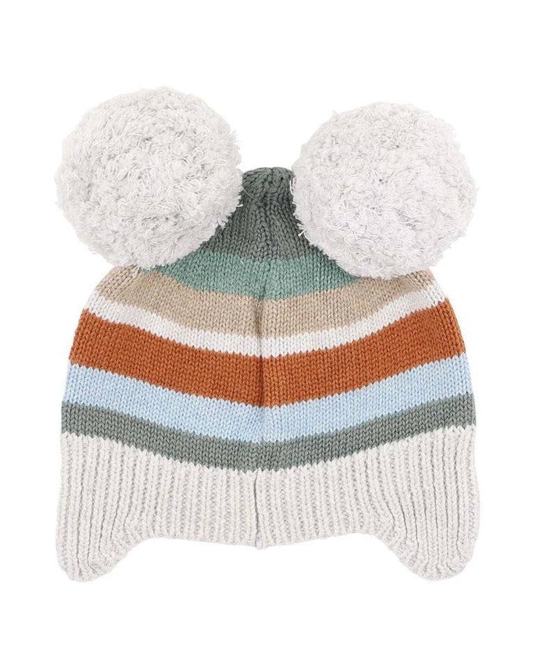 Mateo Stripe Pom Pom Beanie - Aster & Ruby